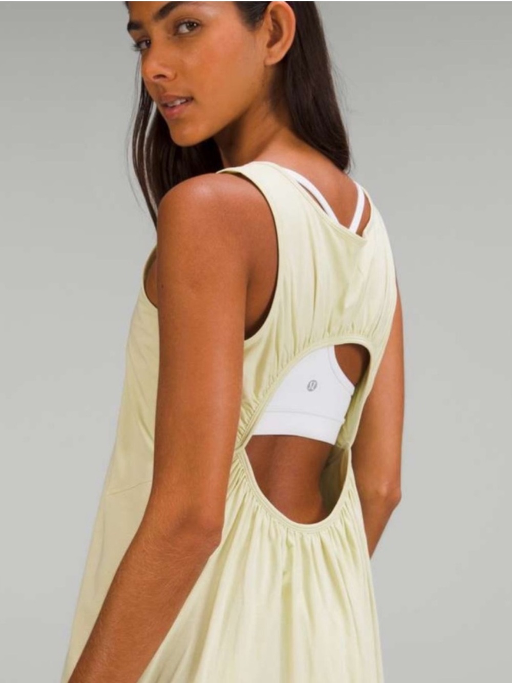 Lululemon Pima Cotton Open-Back Midi Dress in Dewy - Picture 3 of 8